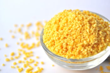 Lecithin Granules in a small glass bowl